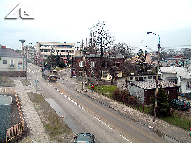 Perspektywa na ulicê Wileñsk±.<br>W oddali budynek Miejskiego Domu Kultury a w g³êbi s³ynny "grzybek".